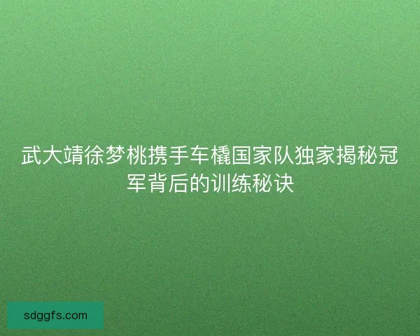 武大靖徐梦桃携手车橇国家队独家揭秘冠军背后的训练秘诀