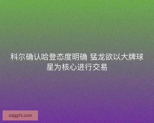 科尔确认哈登态度明确 猛龙欲以大牌球星为核心进行交易
