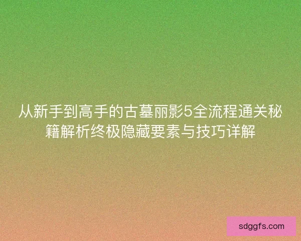 从新手到高手的古墓丽影5全流程通关秘籍解析终极隐藏要素与技巧详解