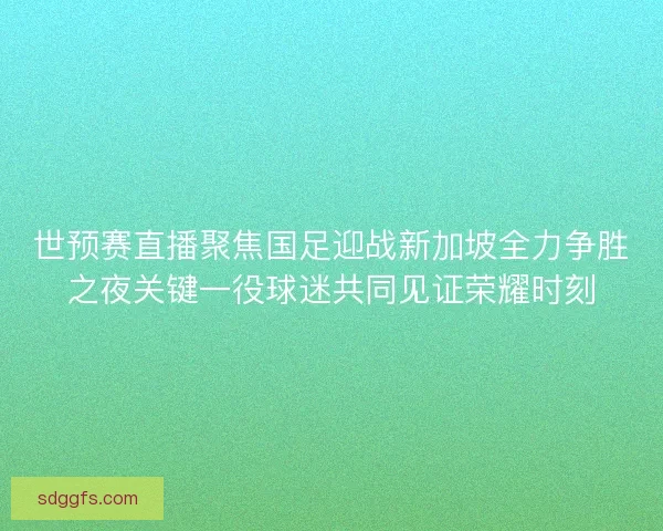 世预赛直播聚焦国足迎战新加坡全力争胜之夜关键一役球迷共同见证荣耀时刻